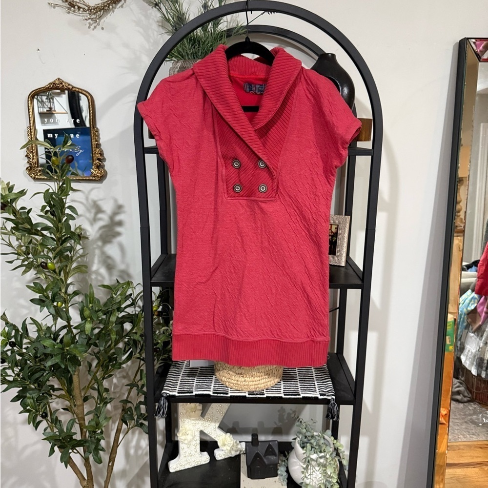 ✨ Vintage Free People Short Sleeve Sweater Top – Size M